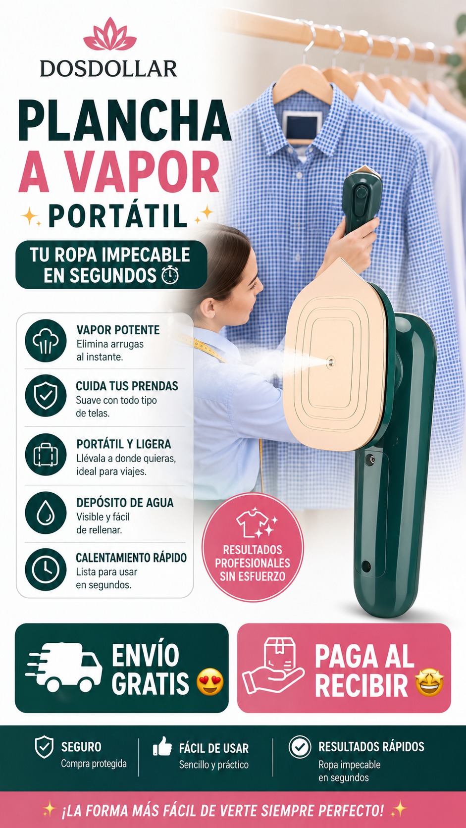 Plancha a vapor portatil