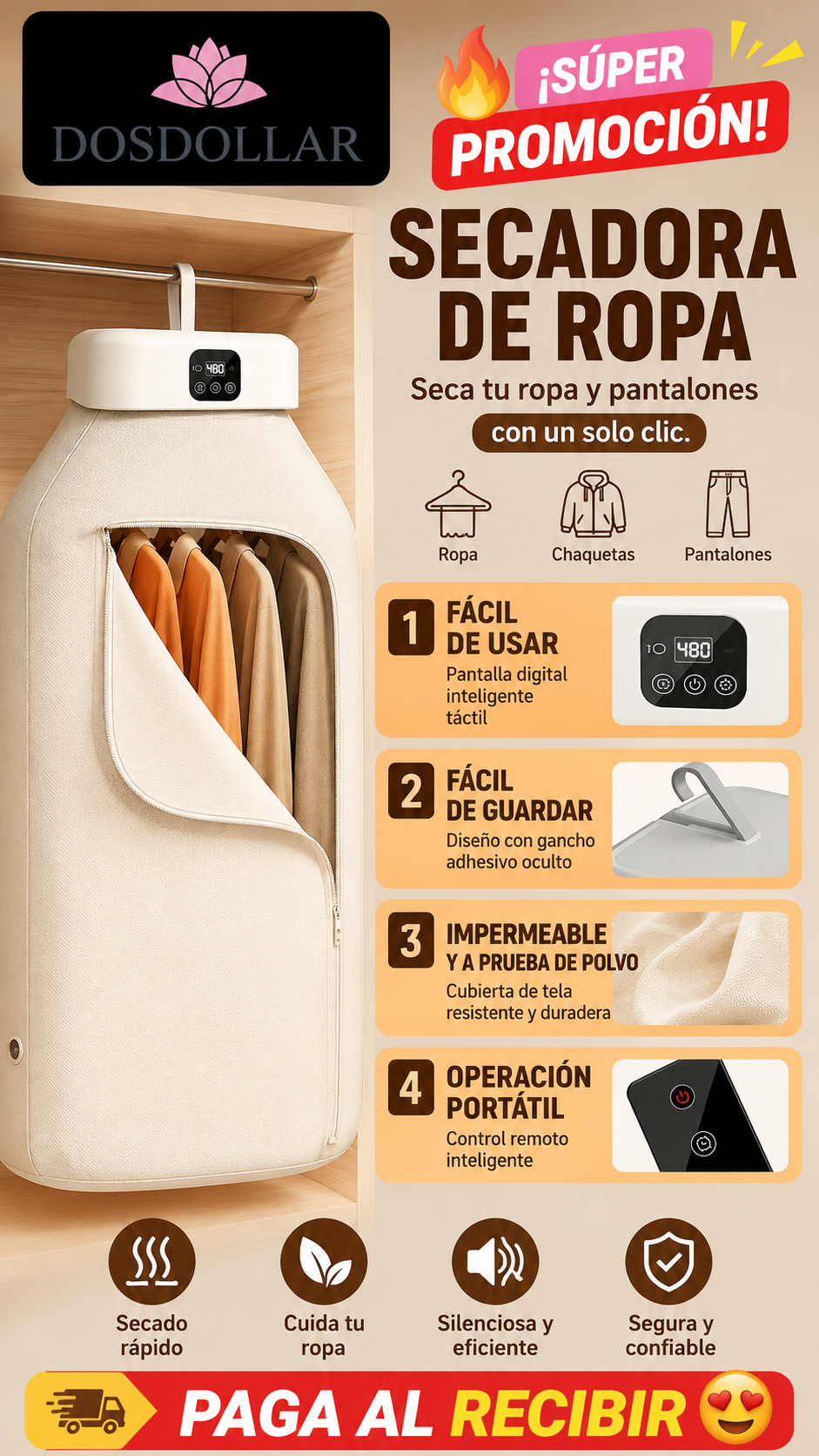 SECADORA DE ROPA PORTATIL