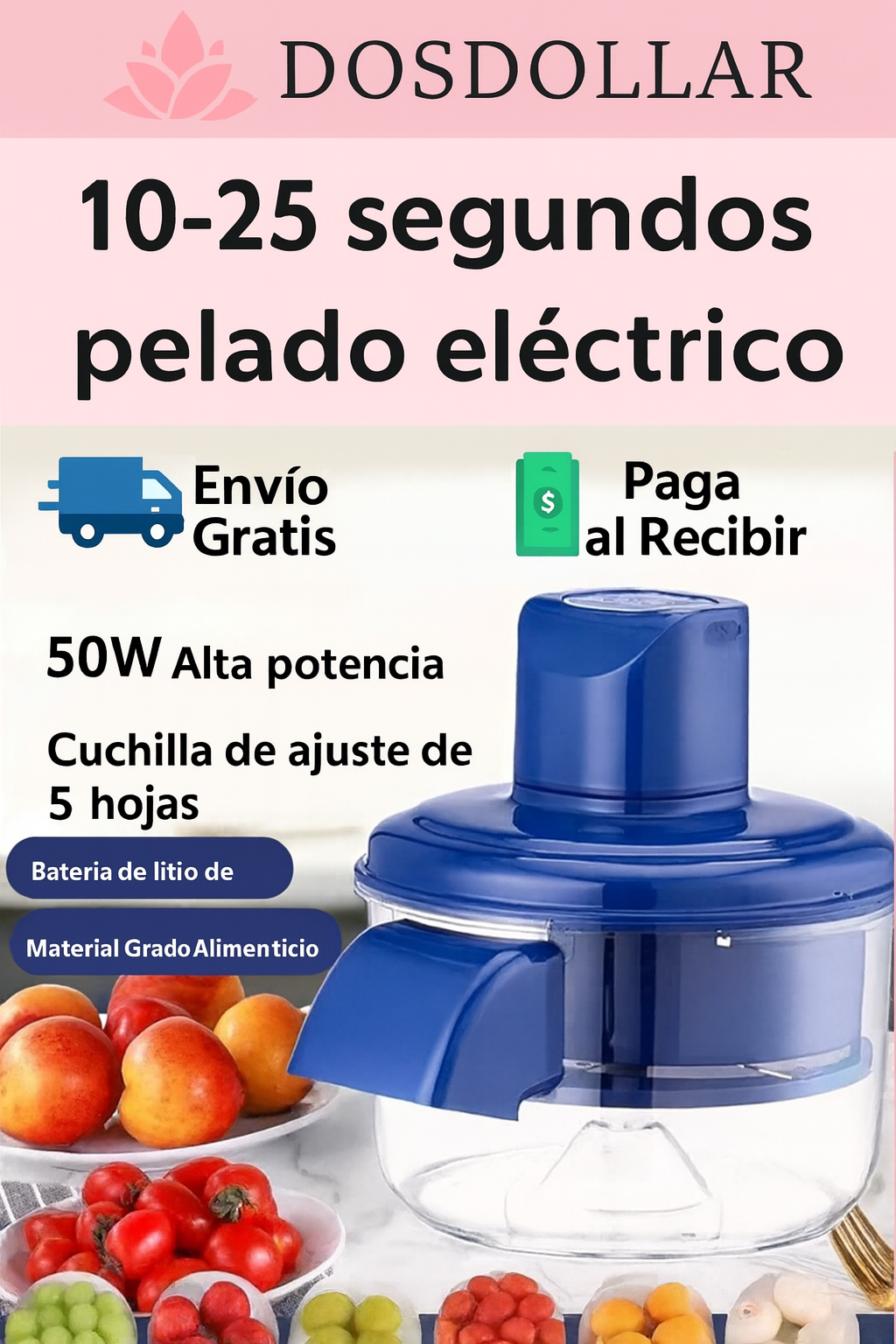 PELADOR DE FRUTAS Y VERDURAS ELECTRICO