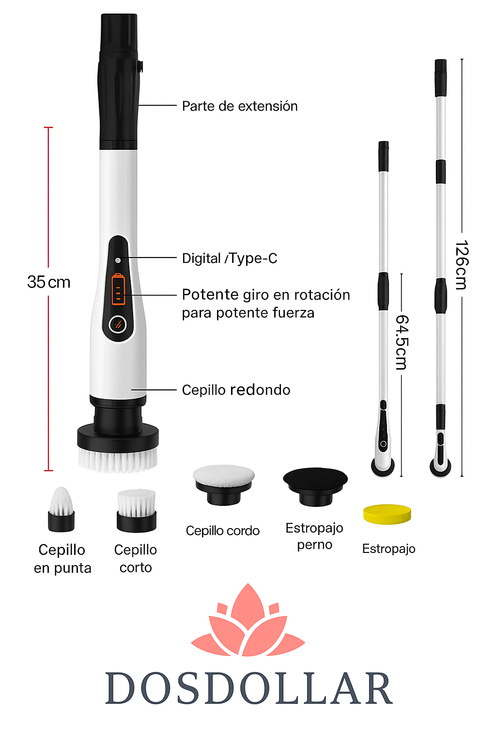 Cepillo Electrico De Limpieza 9 en 1