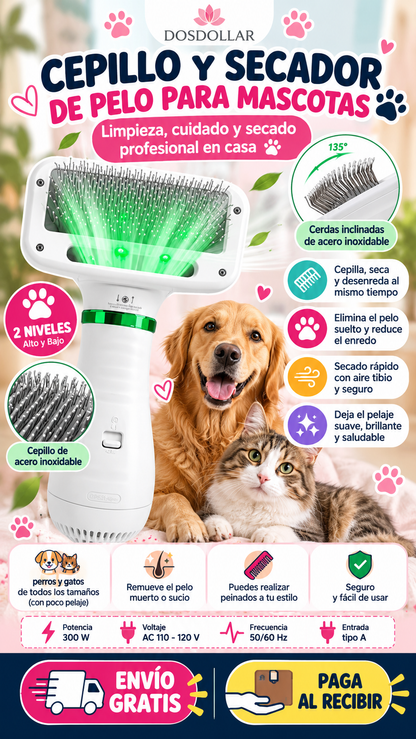 CEPILLO SECADOR PARA MASCOTAS