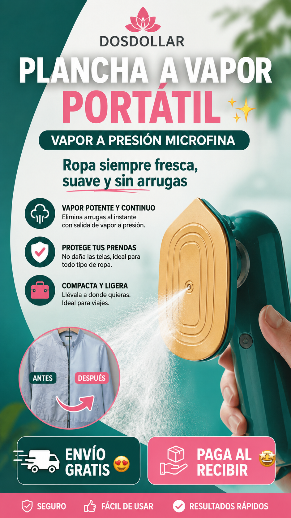 Plancha a vapor portatil