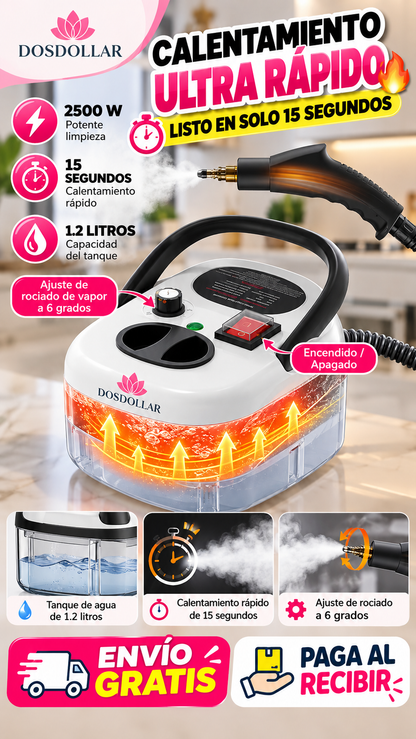 LIMPIADOR A VAPOR 2500W, ALTA PRESIÓN