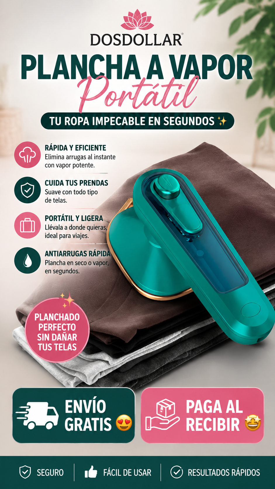 Plancha a vapor portatil