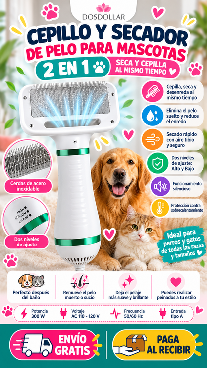CEPILLO SECADOR PARA MASCOTAS