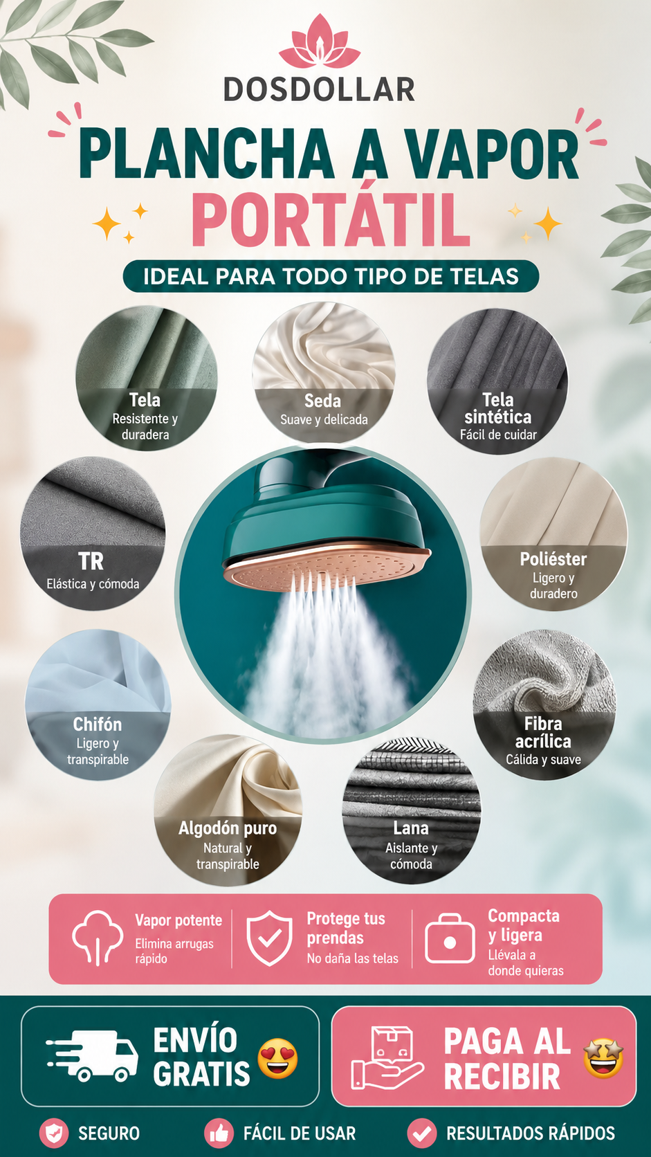Plancha a vapor portatil