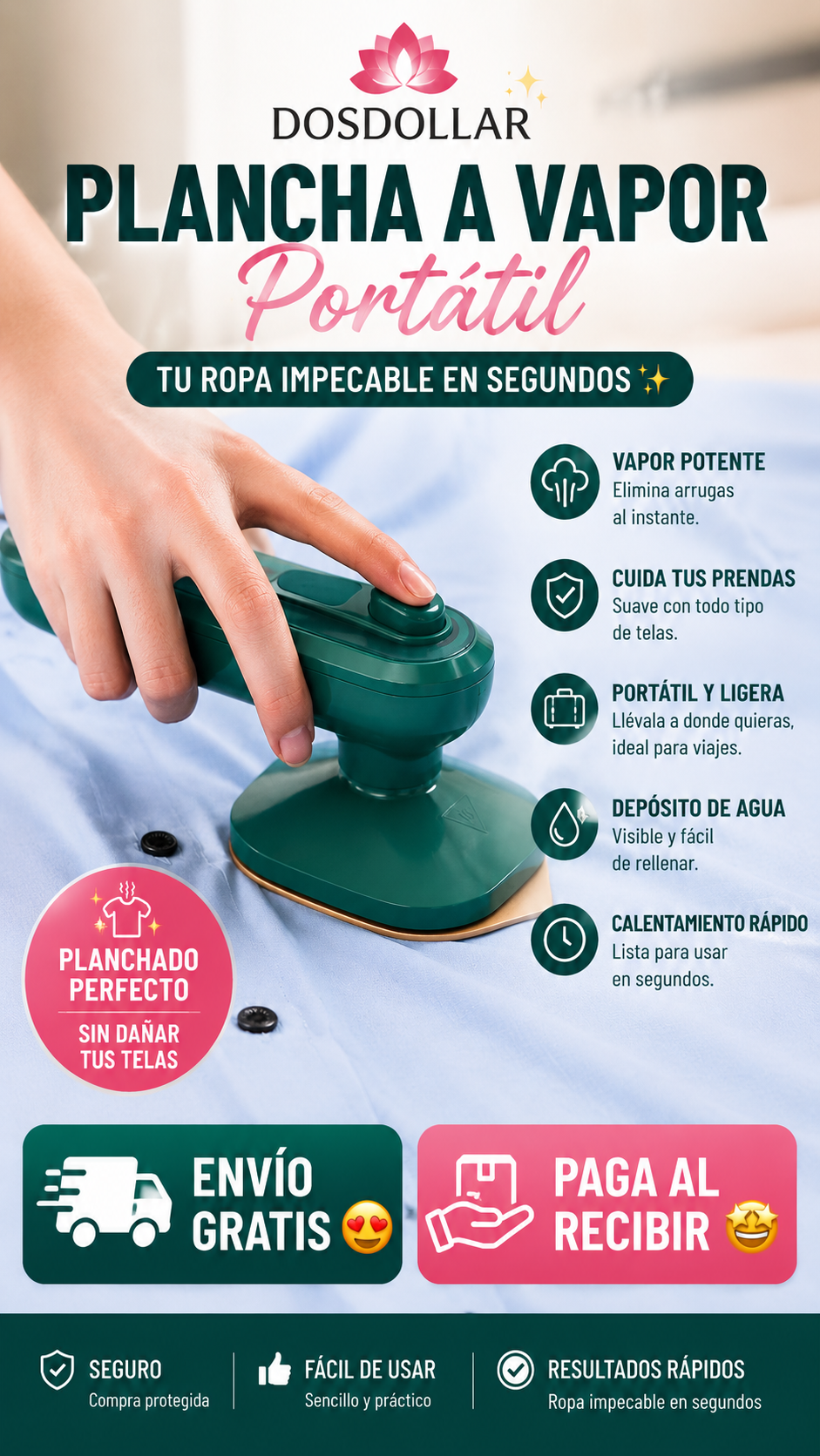 Plancha a vapor portatil