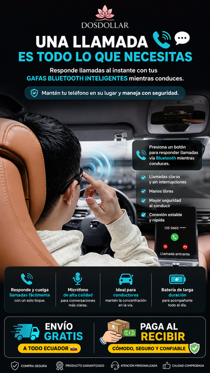 Gafas Bluetooth Audifono Interno