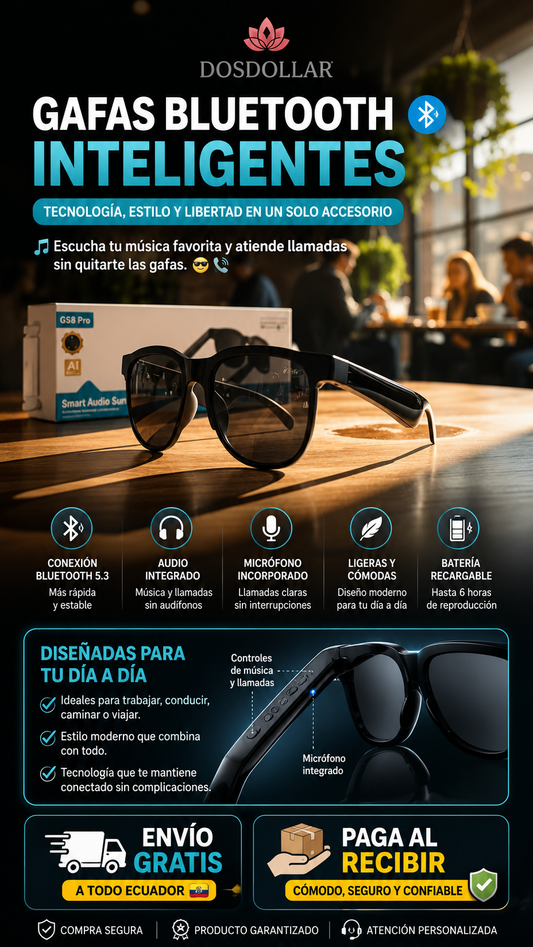 Gafas Bluetooth Audifono Interno